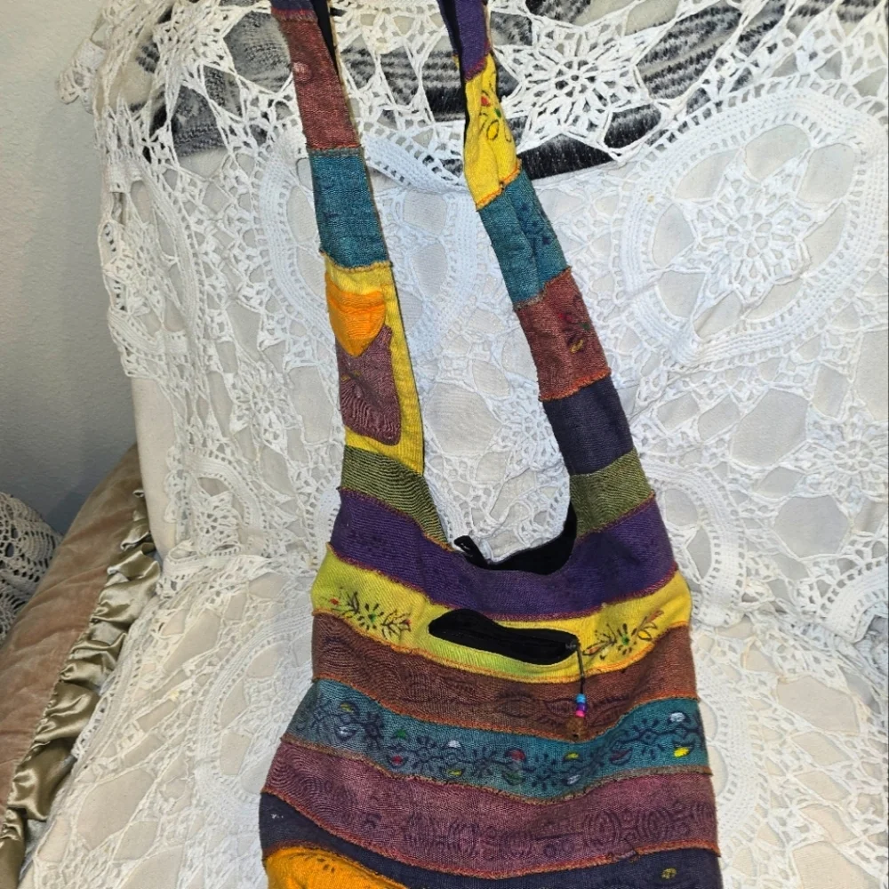 Rising International, Crossbody Purse, Hippie Boho, Shoulder Hobo Bag, Colorful